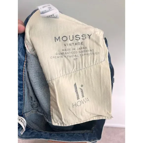 Moussy Vintage Selvedge Paint Splatter High Waisted Button Fly Straight Jeans 28 - Picture 13 of 13